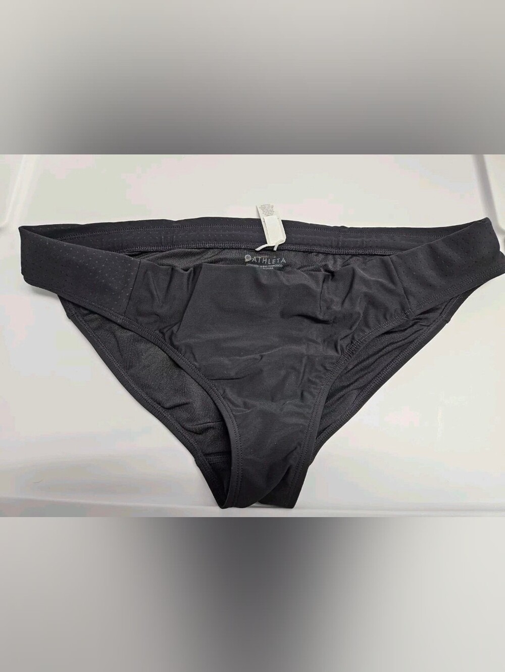 Athleta Womens Full Bikini Bottom Black - Size Large
